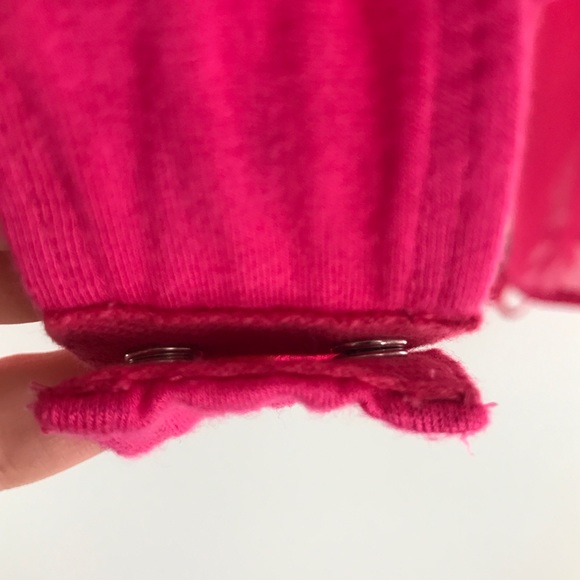 Superdown Celene Sheer Hot Pink Deep V-Neck Bodysuit Wrist Ties Dopamine Look - Picture 10 of 15